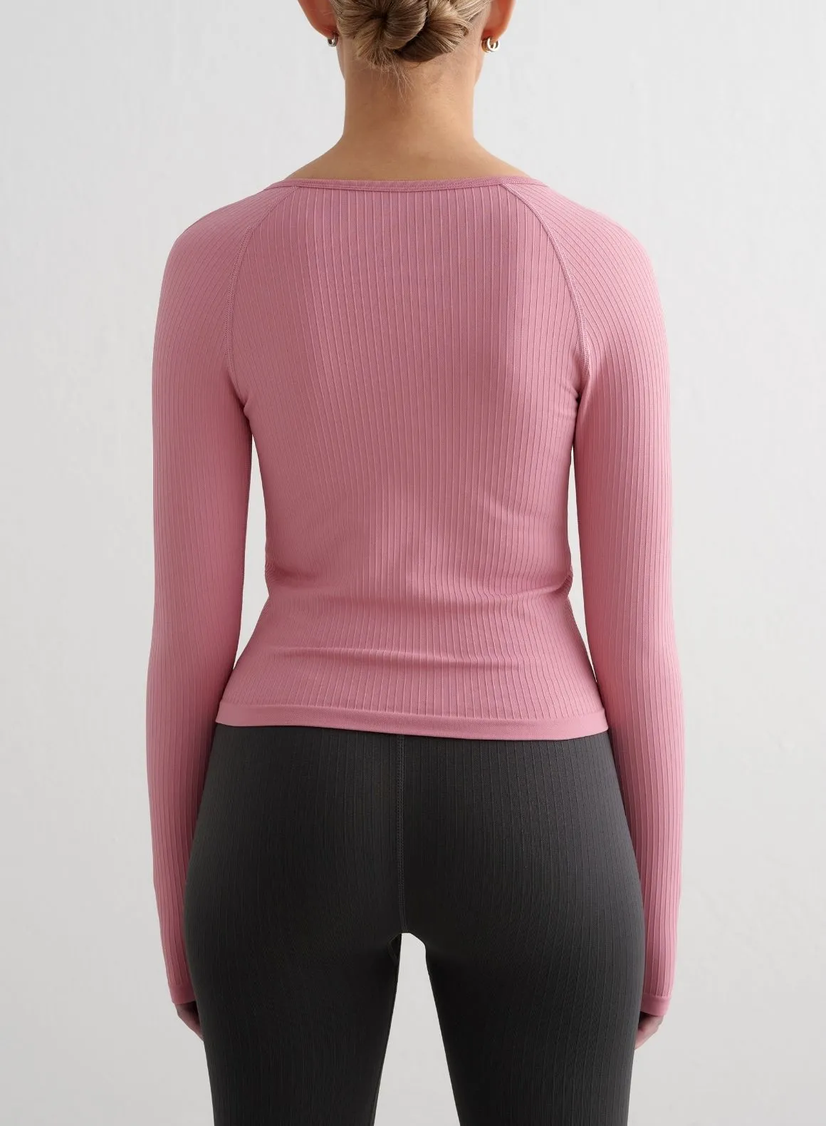 Desert Rose Ribbed Seamless Zip Jacket