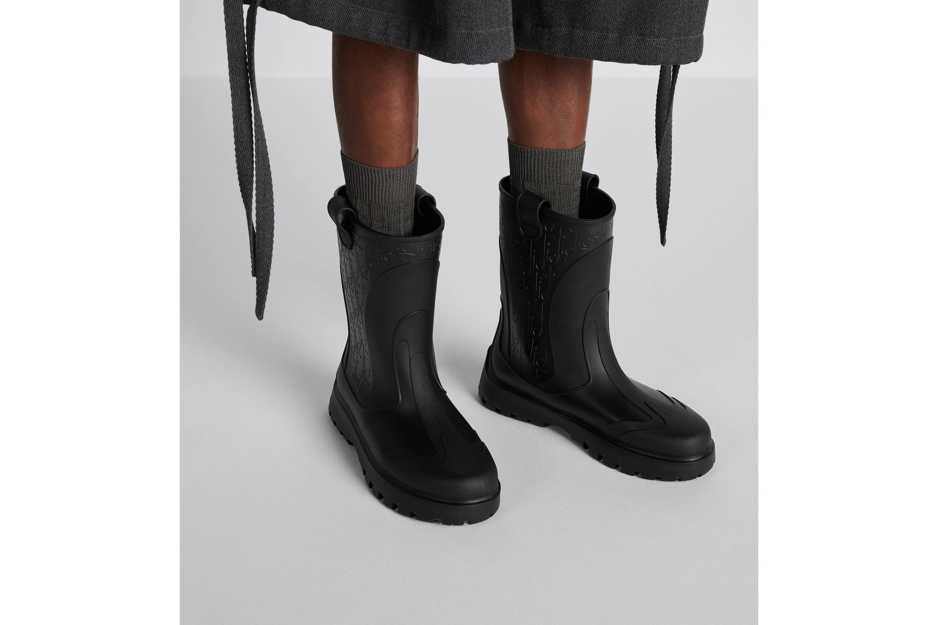 Dior Garden Rain Boot • Black Rubber with Dior Oblique Motif