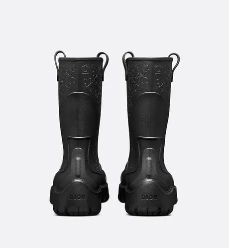 Dior Garden Rain Boot • Black Rubber with Dior Oblique Motif