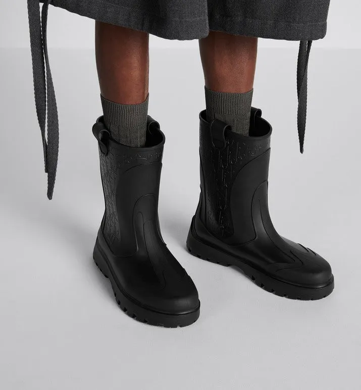 Dior Garden Rain Boot • Black Rubber with Dior Oblique Motif