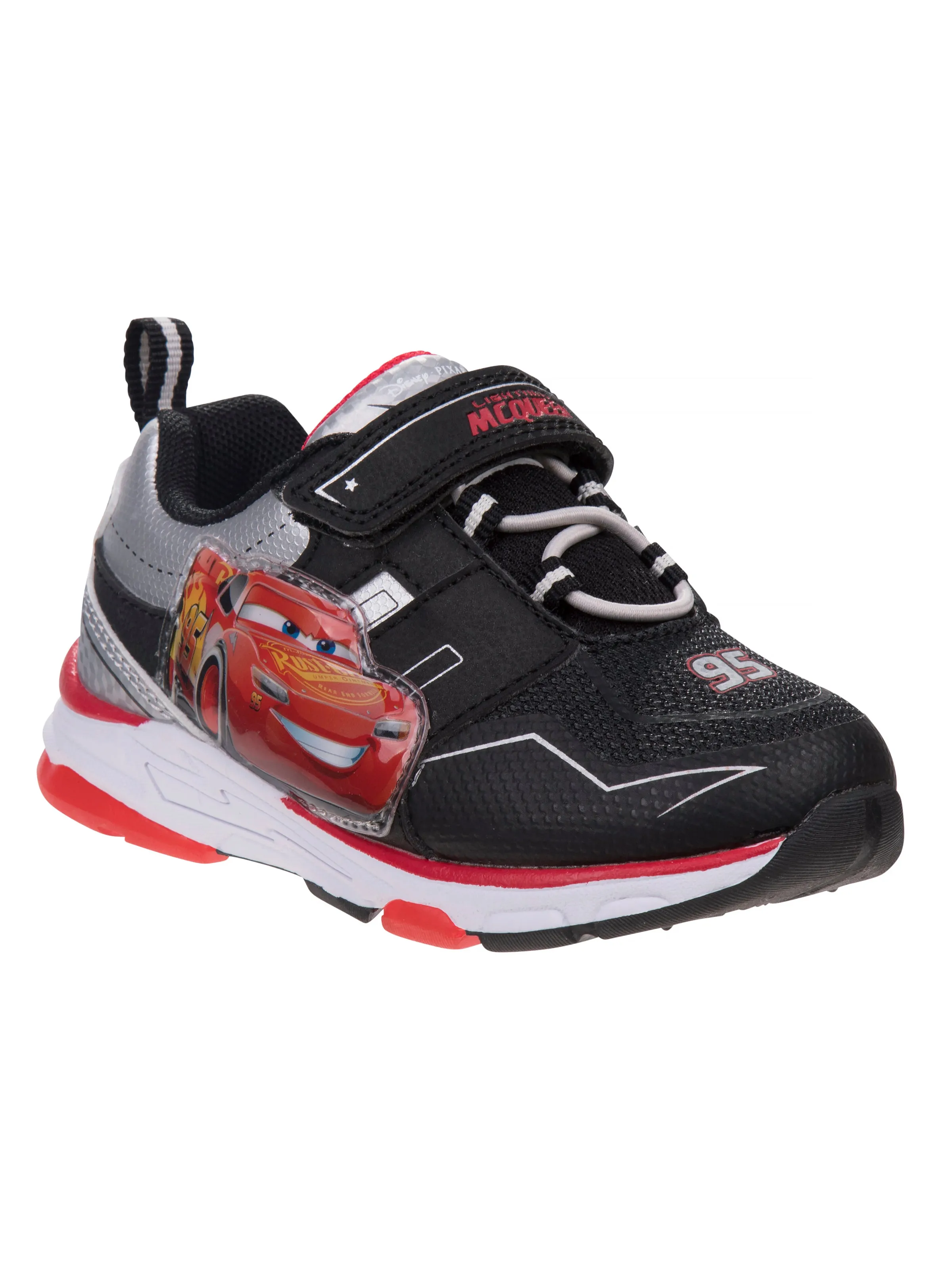 Disney Cars Boys Sneakers Lightning McQueen Toddler Light-Up Shoes, 7-12, Red