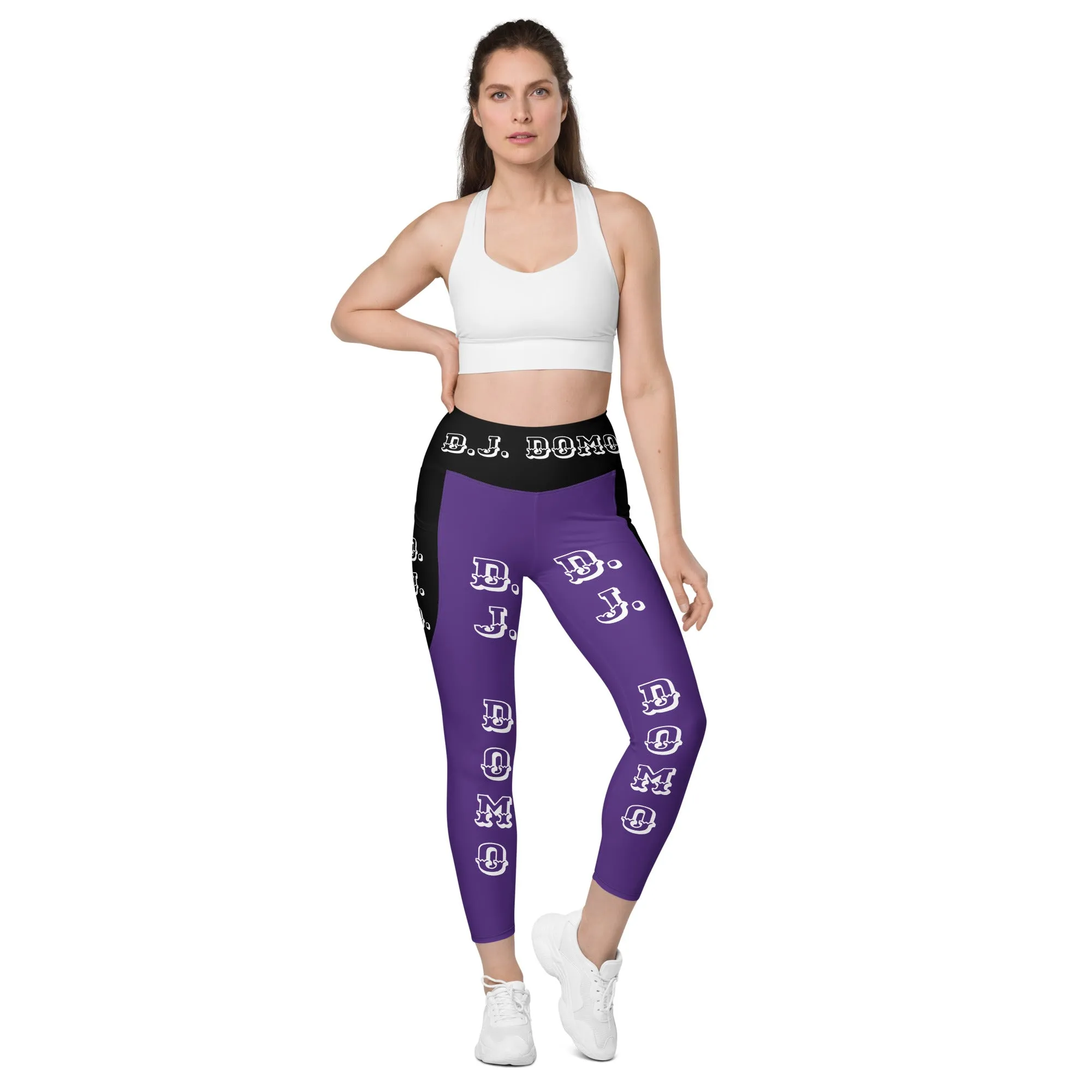 D.J. Domo Leggings with pockets 1 Purple/Black/White