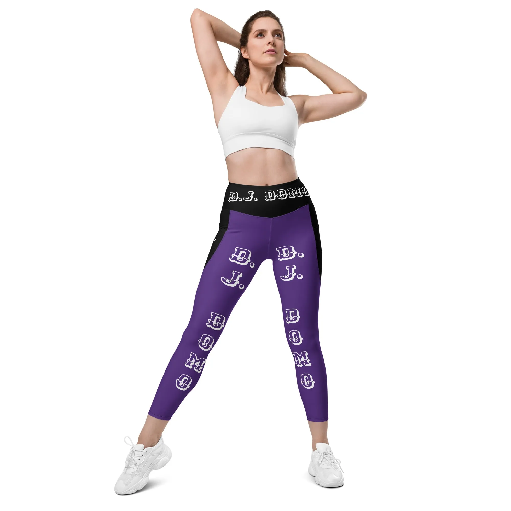 D.J. Domo Leggings with pockets 1 Purple/Black/White