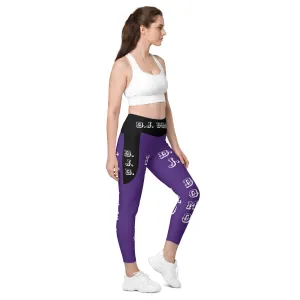 D.J. Domo Leggings with pockets 1 Purple/Black/White