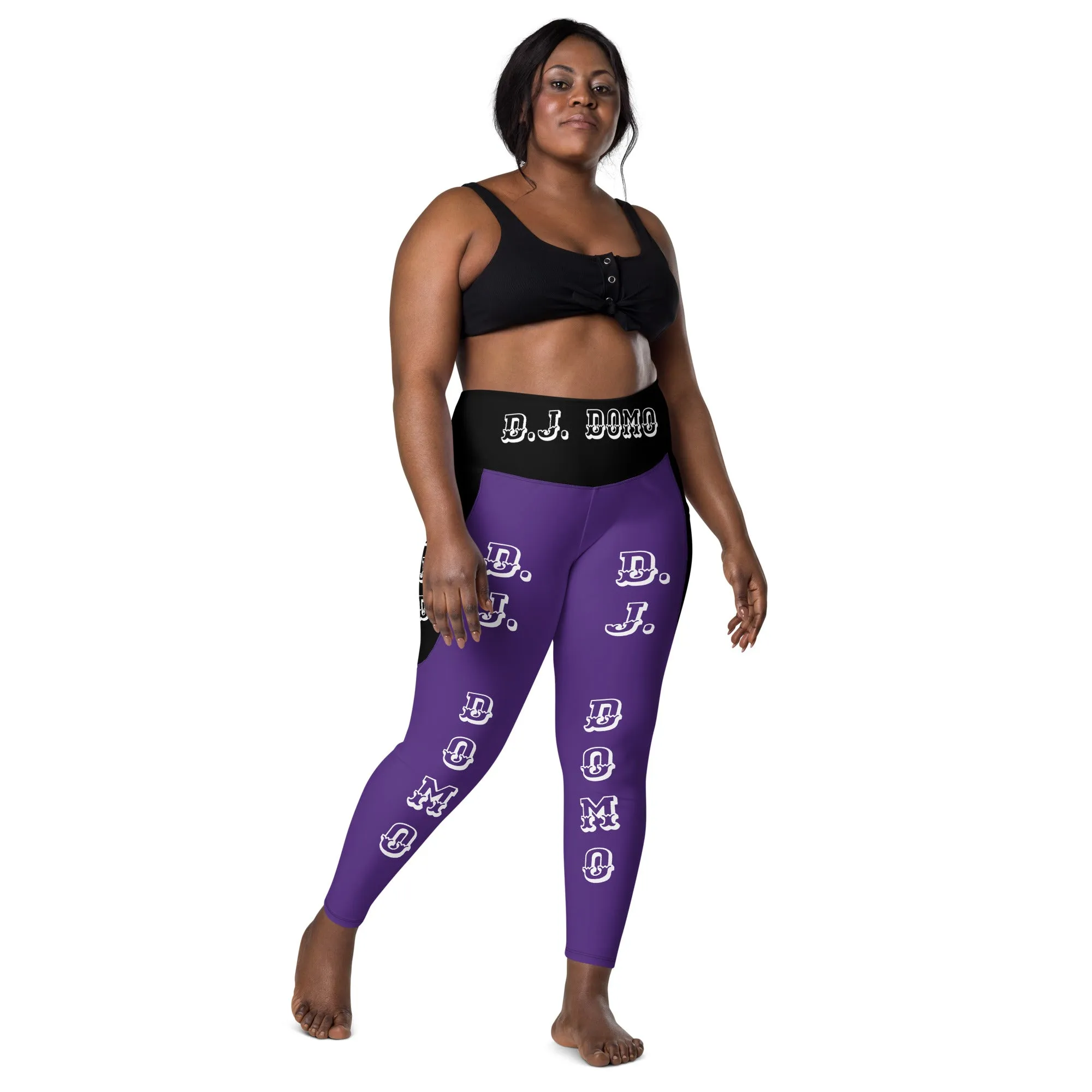 D.J. Domo Leggings with pockets 1 Purple/Black/White