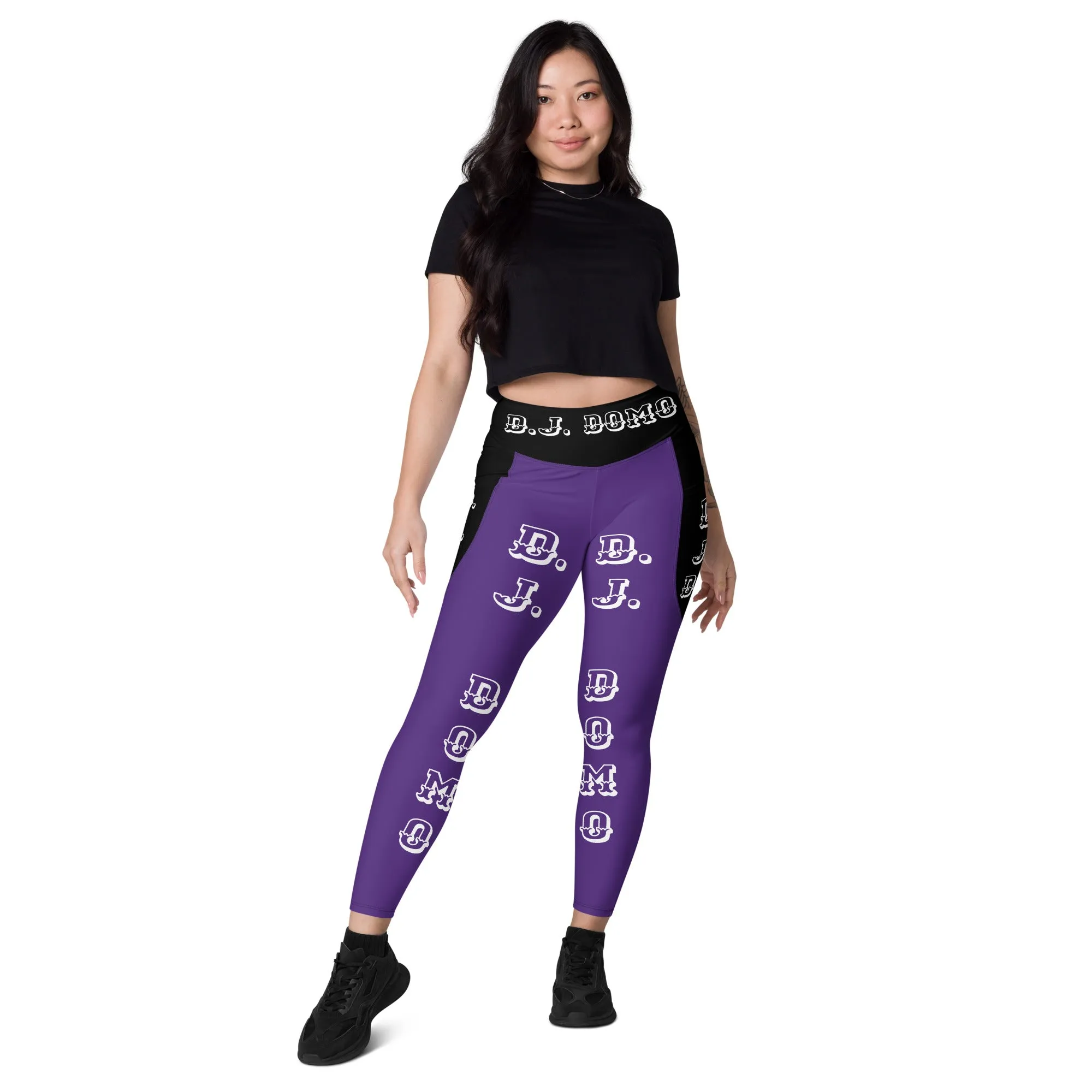 D.J. Domo Leggings with pockets 1 Purple/Black/White