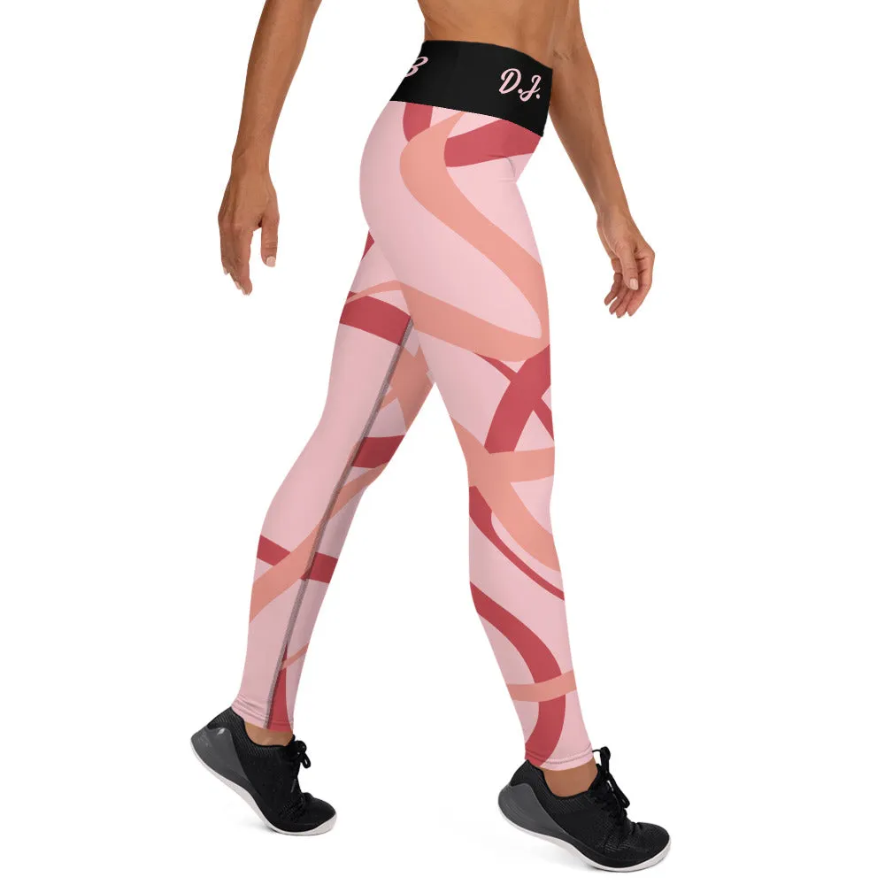 D.J. Domo "Pink Ribbon" Yoga Leggings