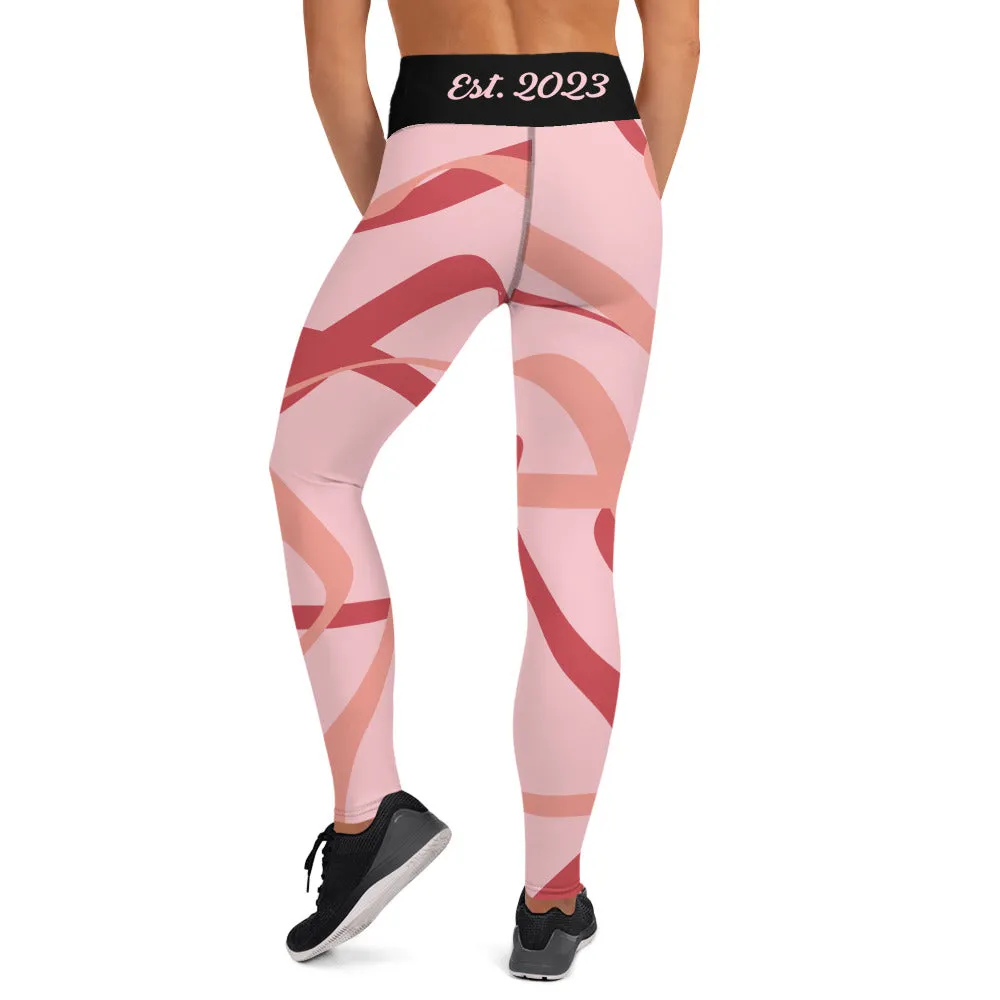 D.J. Domo "Pink Ribbon" Yoga Leggings
