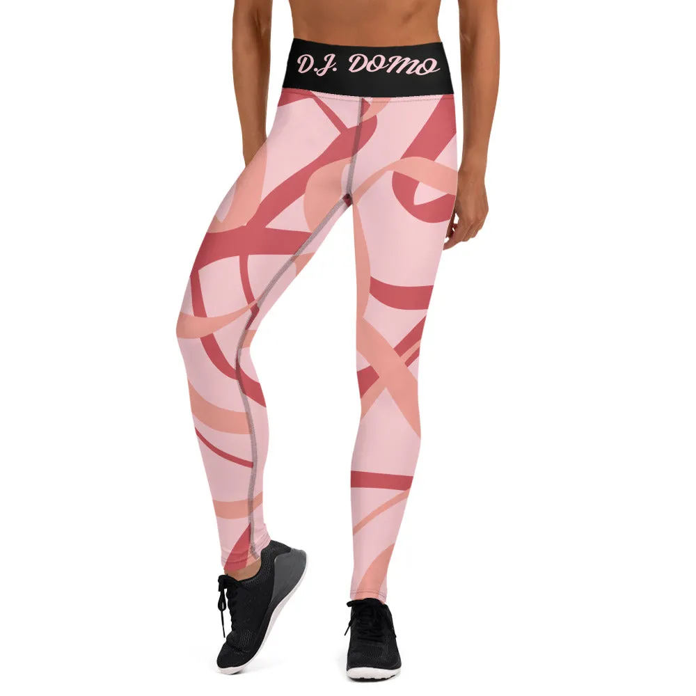 D.J. Domo "Pink Ribbon" Yoga Leggings