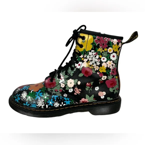 Dr. Martens 1460 Y Size 5 Shoe Boot Kids Youth Floral Mash Up K Hydro Leather