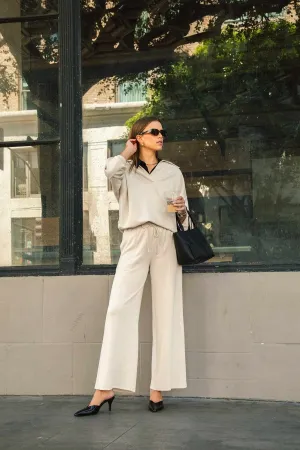 Ecru Luxeknit High Waisted Sweatpants