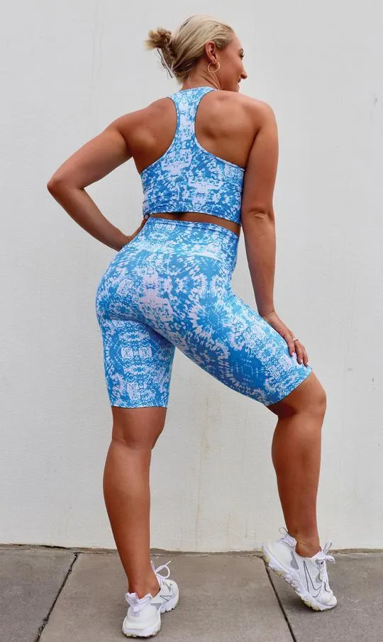 Electric Tie Dye Eco Biker Shorts with Pockets