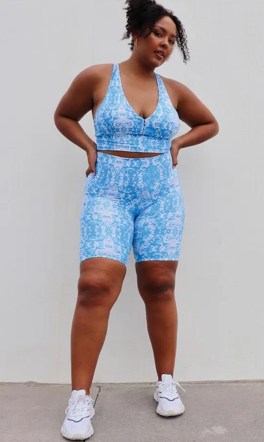 Electric Tie Dye Eco Biker Shorts with Pockets