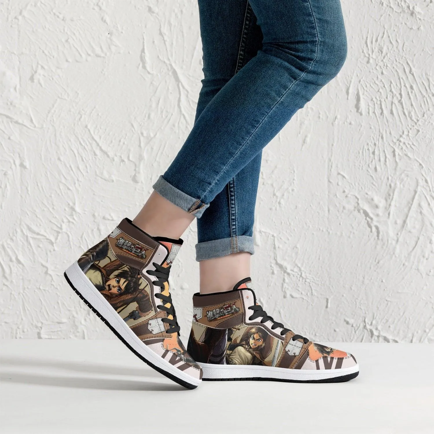 Eren Yeager Training Corps Shingeki no Kyojin Mid 1 Basketball Shoes
