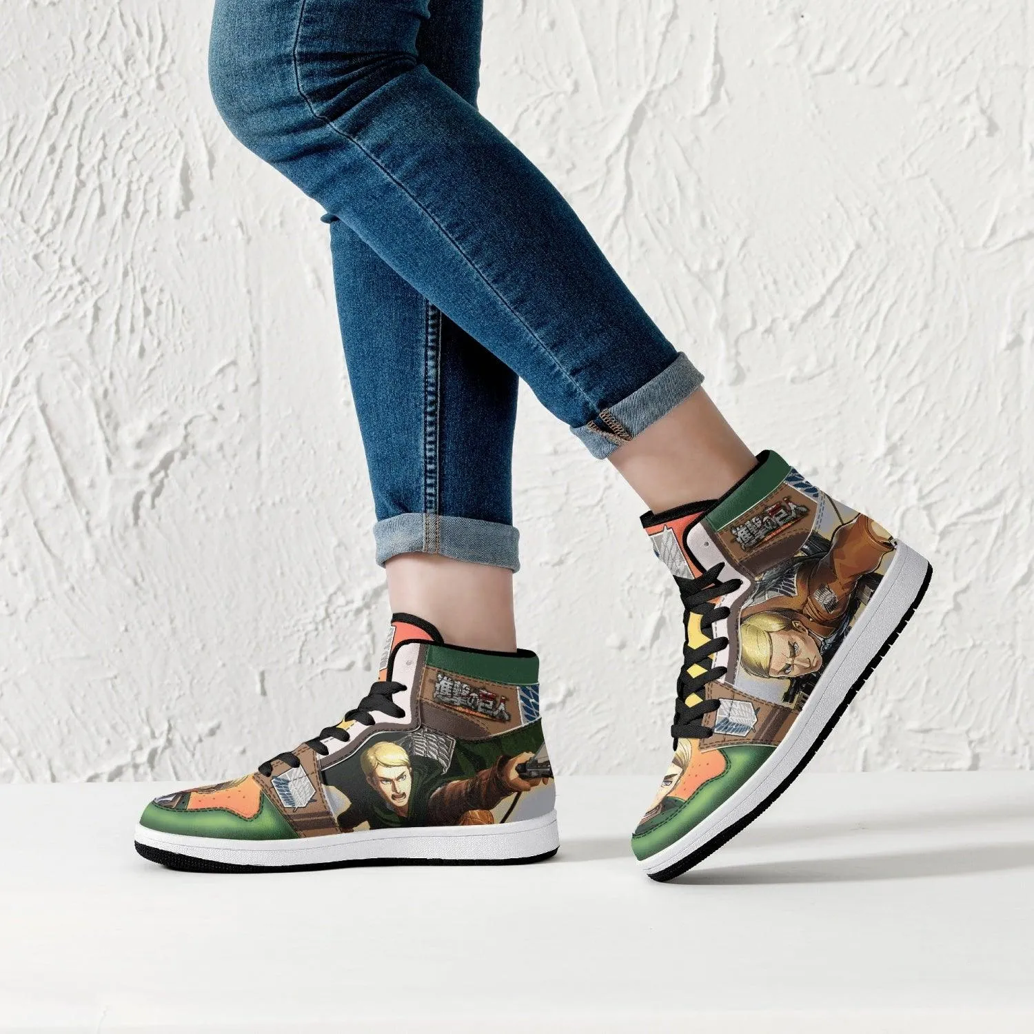 Erwin Smith Attack on Titan Mid 1 Basketball Shoes