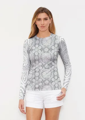 Etched Mod Grey (7964) ~ Long Sleeve Rash Guard