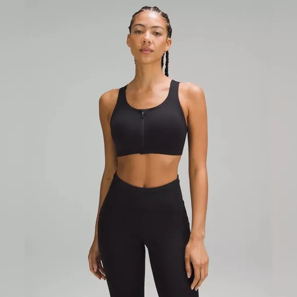 EUC lululemon enlite front up bra high support A-DDD(E) cups black size 30DD