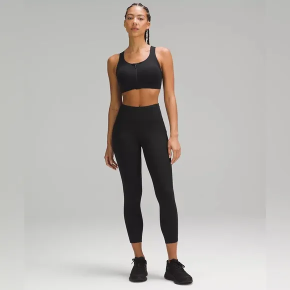 EUC lululemon enlite front up bra high support A-DDD(E) cups black size 30DD