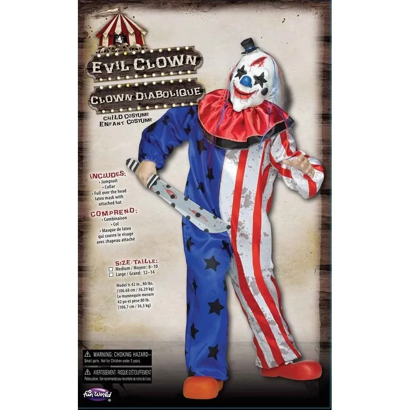 Evil Clown Red And Blue Child