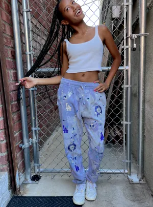Evil Eye LA Embellished Tie Dye Painted Sweatpants
