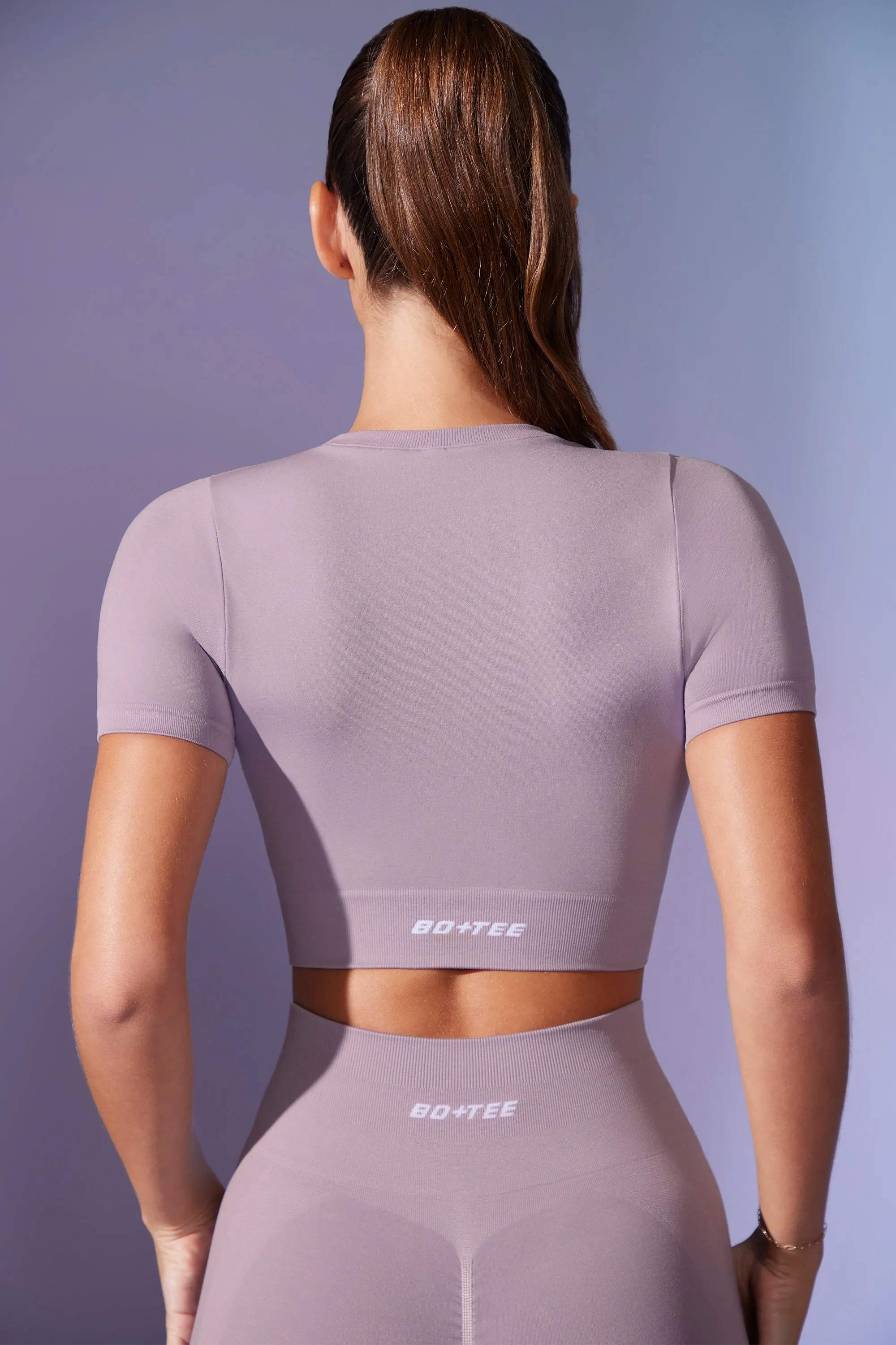 Excel - Define Luxe Baby Tee Crop Top in Dusty Lilac