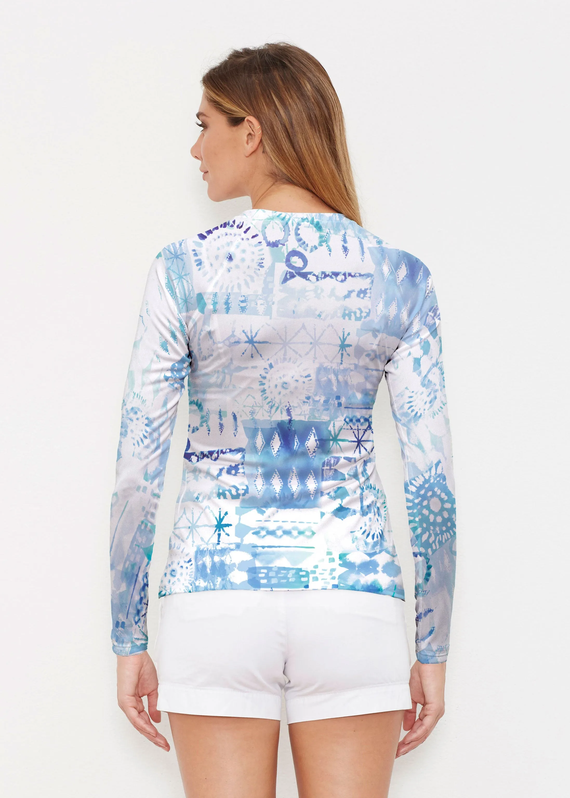 Ferris Wheel Blue (16186) ~ Long Sleeve Rash Guard