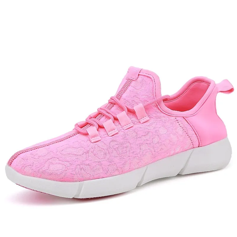 Fiber Optic Fabric Light Up Shoes Flashing Teenager Luminous Sneakers
