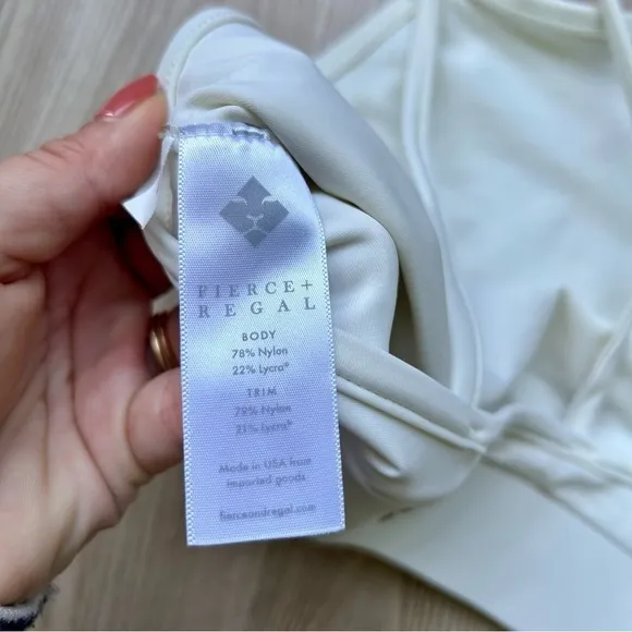 Fierce   Regal High Neck Sports Bra - Ivory/White, Open Back