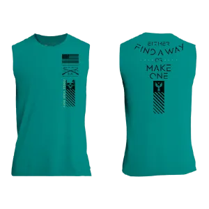 Find A Way Or Make One Muscle Tank - Heather Aqua