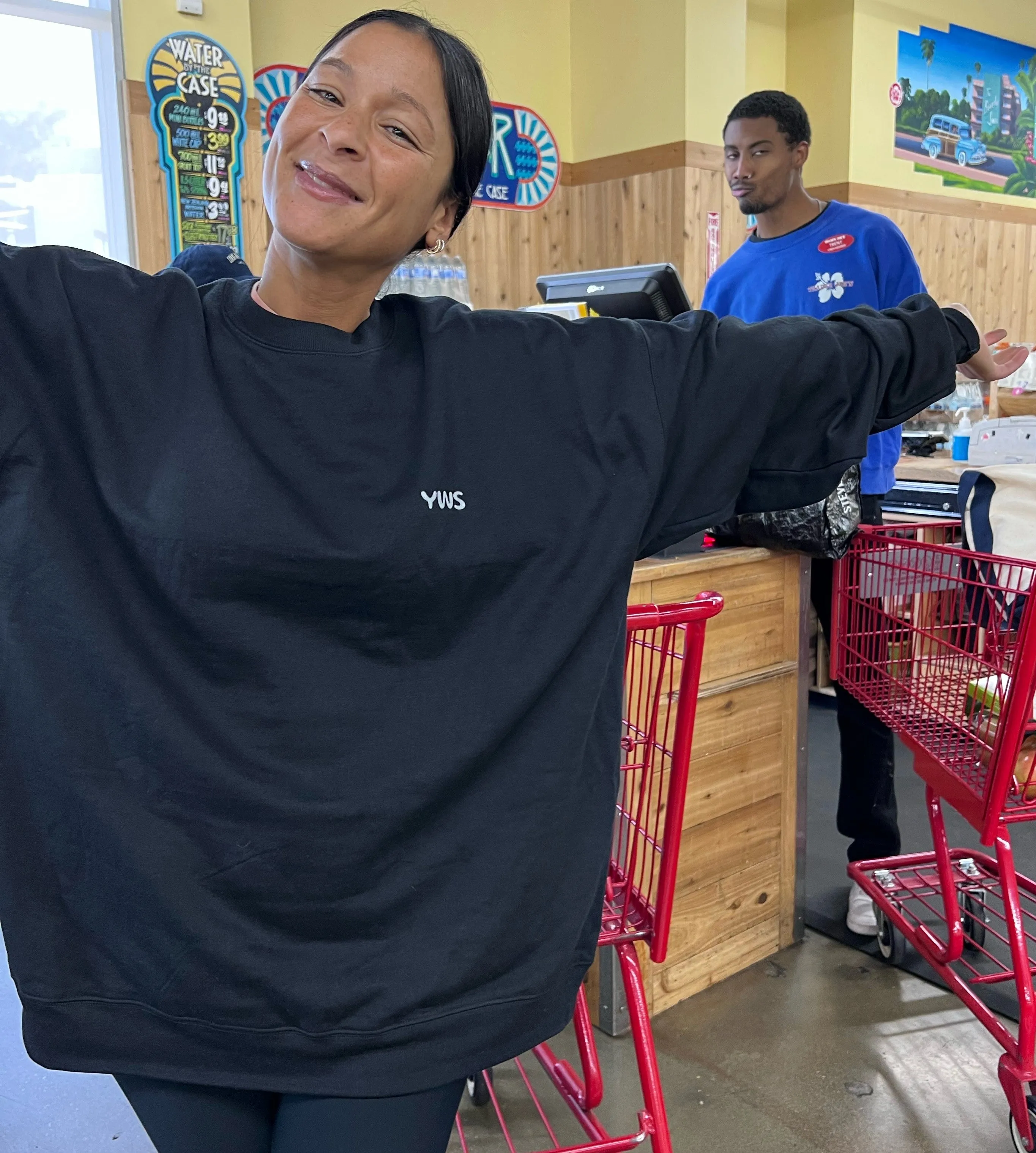 Find Me At Trader's Print Crewneck