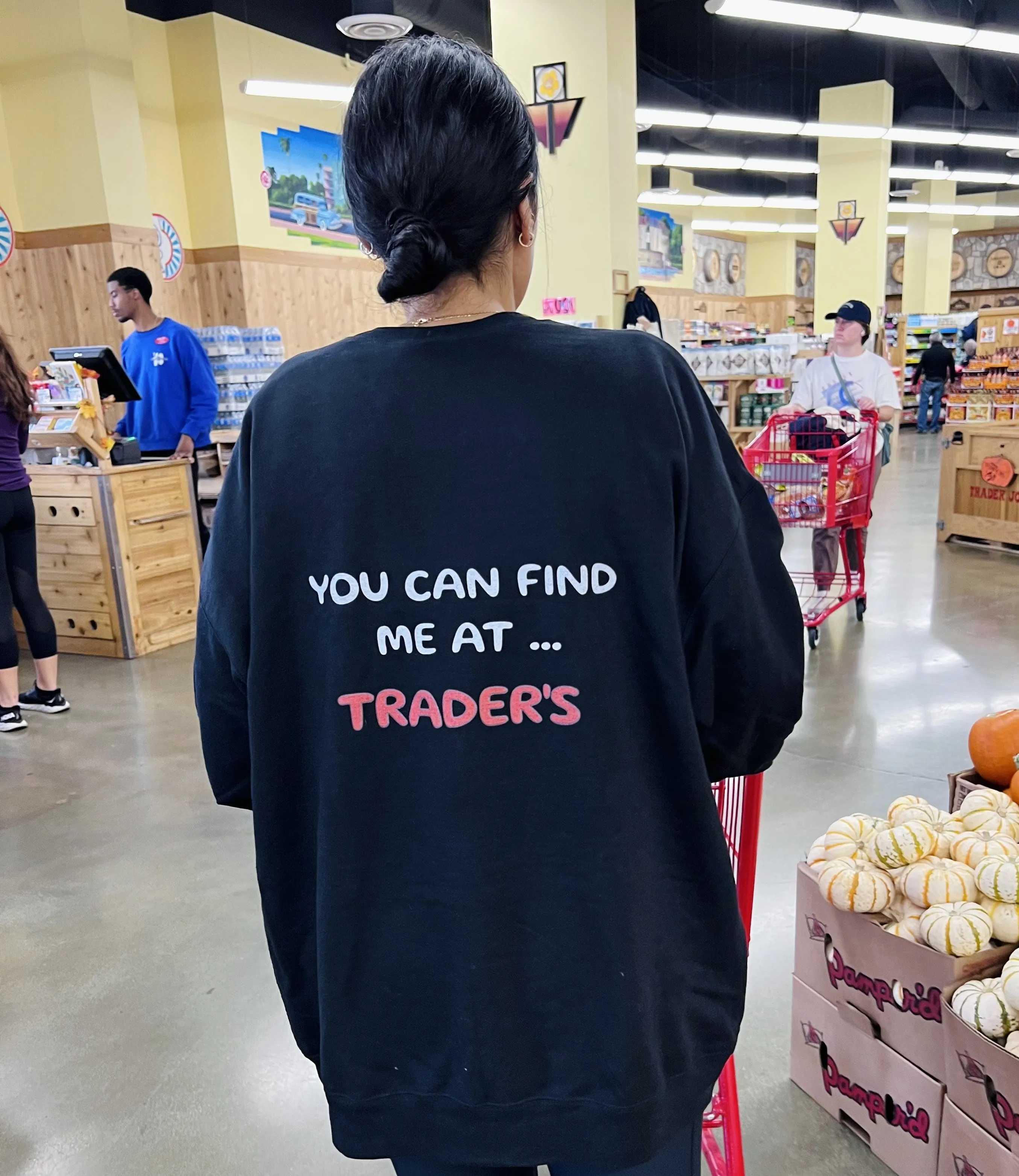 Find Me At Trader's Print Crewneck