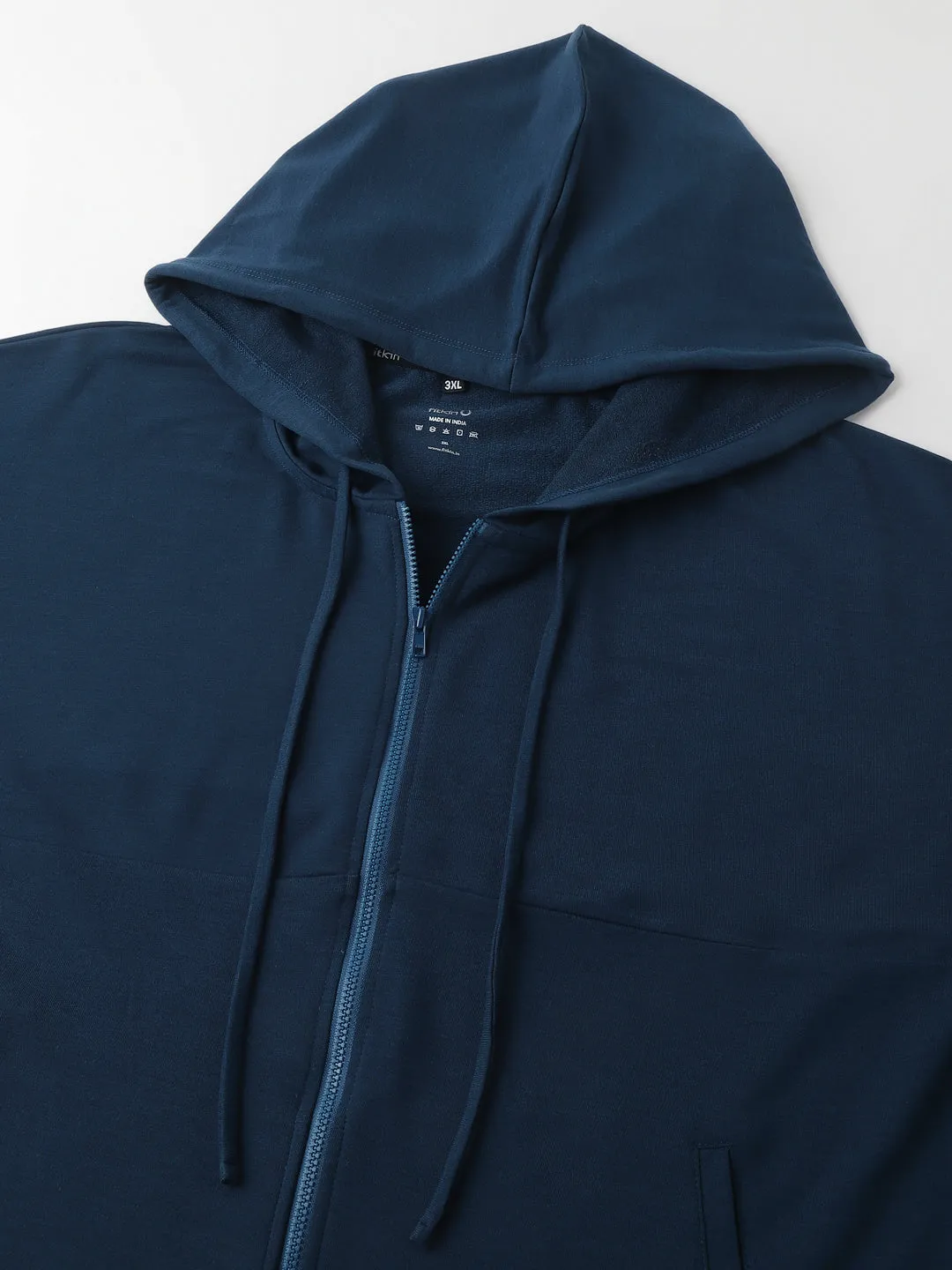 Fitkin Ecofriendly Tencel Anti-Odor Plus size Teal Hoodie Jacket