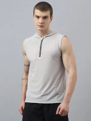 Fitkin men self design front zipper hooded tshirt
