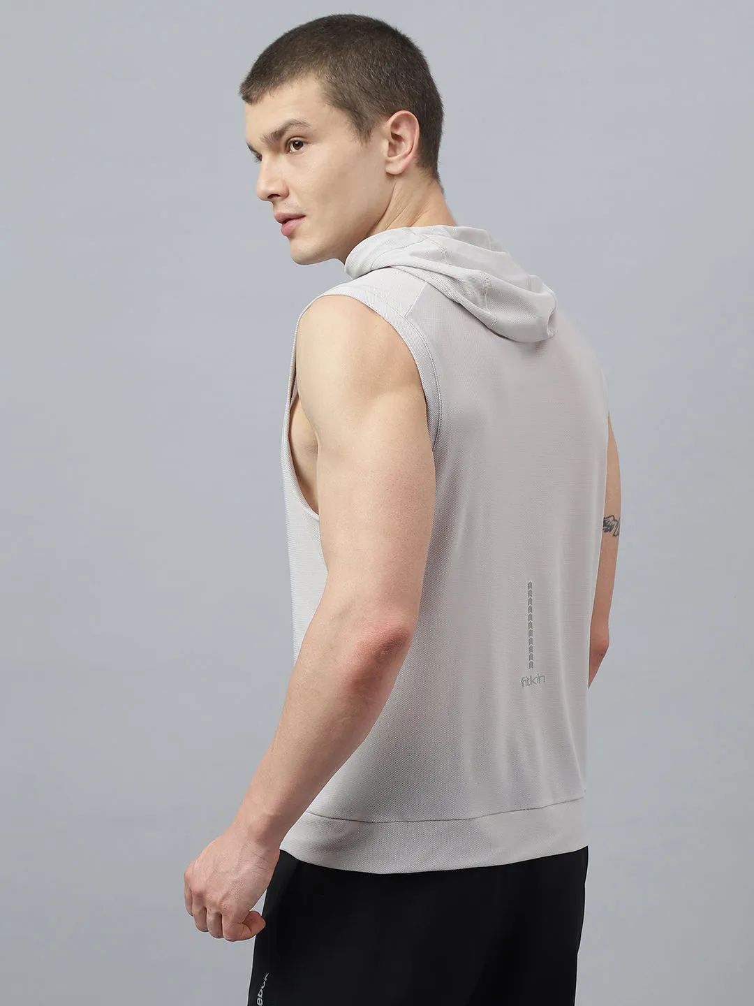 Fitkin men self design hooded tshirt