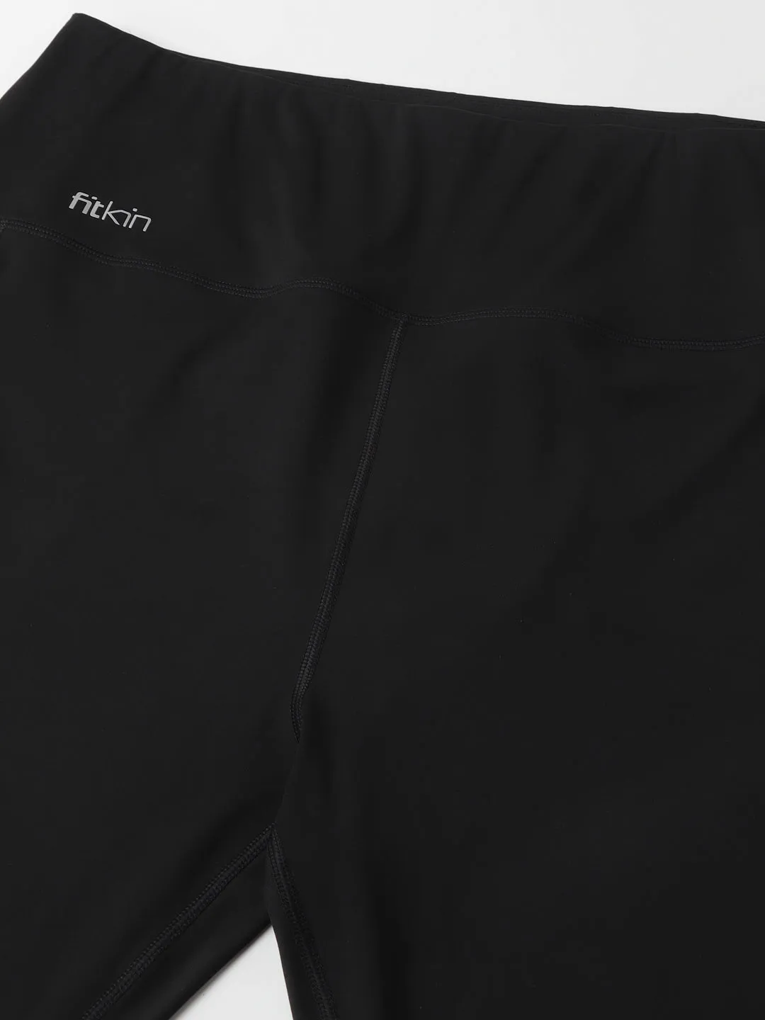 Fitkin Plus Size Black Super Soft High Waist Ultimate Core Tights