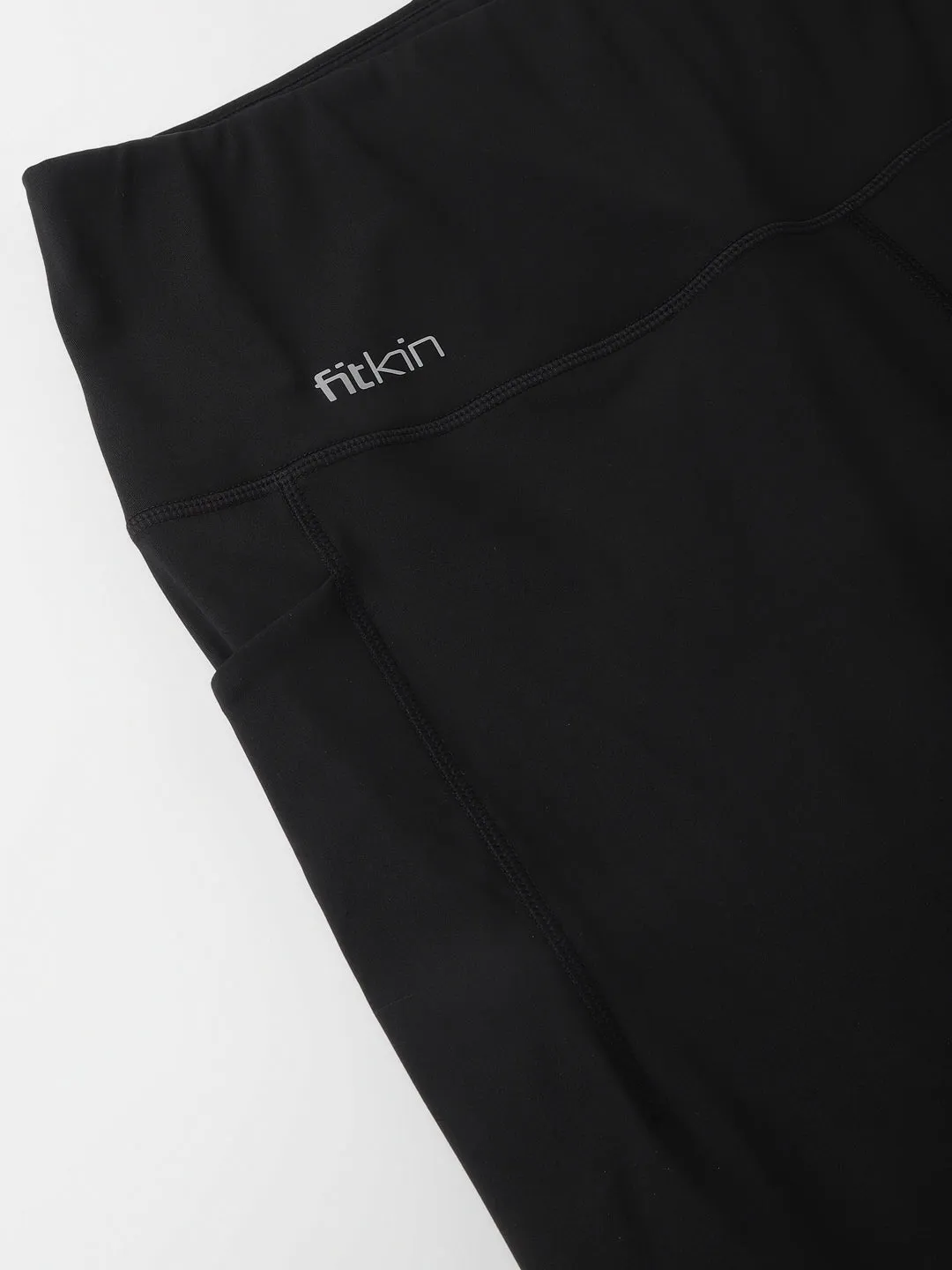 Fitkin Plus Size Black Super Soft High Waist Ultimate Core Tights