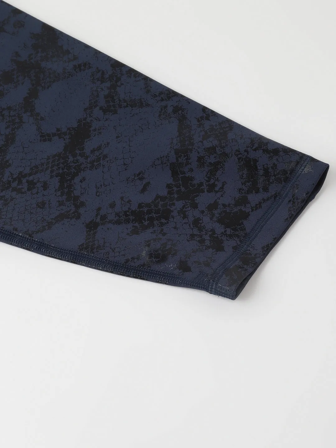 Fitkin plus size blue snake print high waist core tights