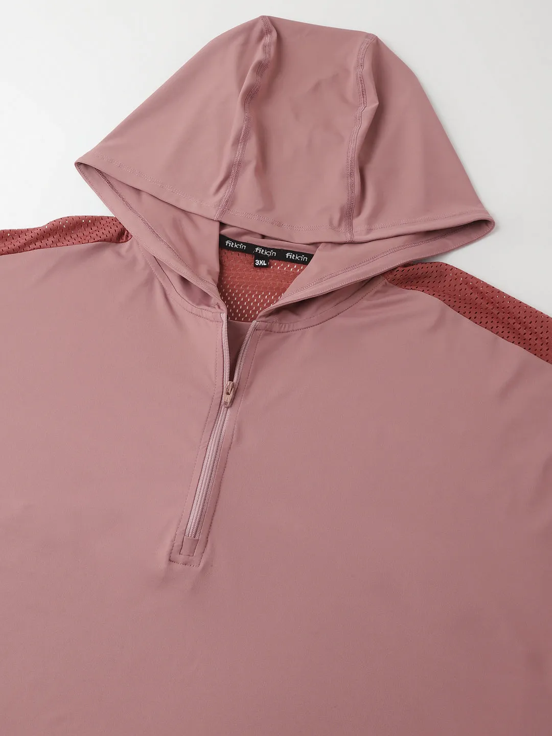 Fitkin Plus Size Pink Super Soft Anti-Odor Mauve Long Sleeve Hoodie