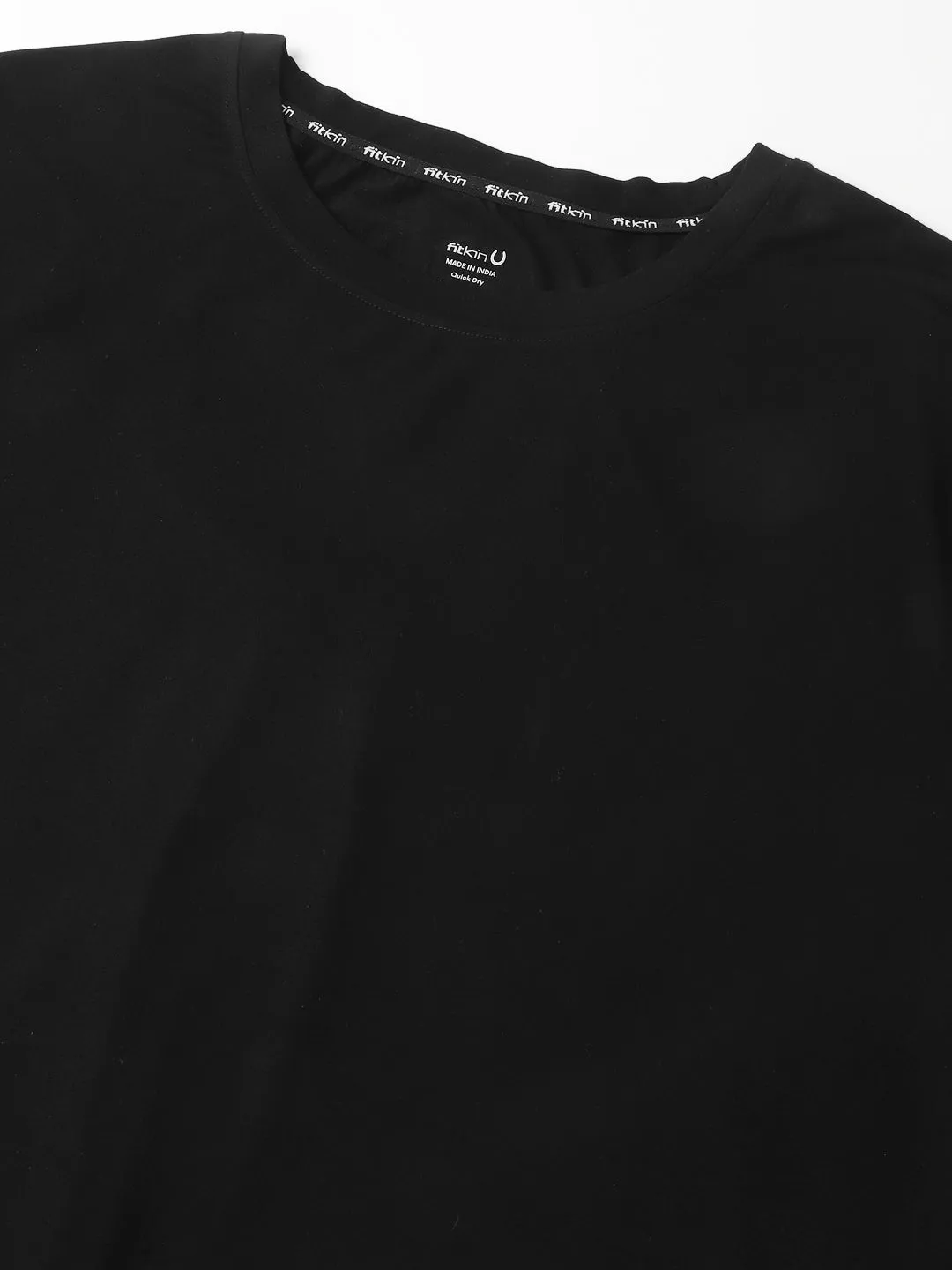 Fitkin Plus Size Super Soft Ecofriendly Modal Black Short Sleeve Tshirt
