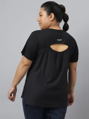 Fitkin Plus Size Super Soft Ecofriendly Modal Black Short Sleeve Tshirt