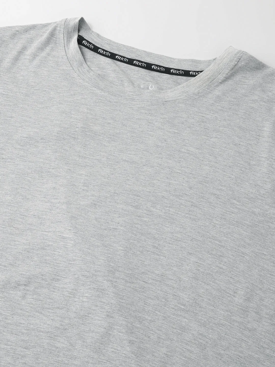 Fitkin Plus Size Super Soft Ecofriendly Modal Grey Short Sleeve Tshirt