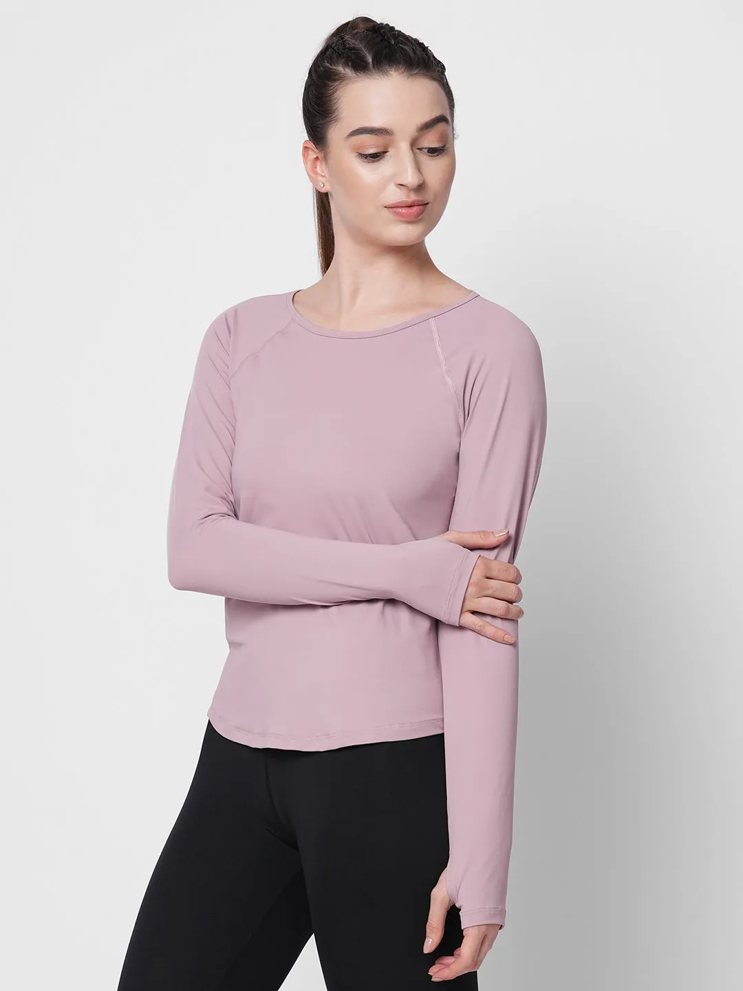 Fitkin women anti-odor lavender reglan long sleeve tshirt