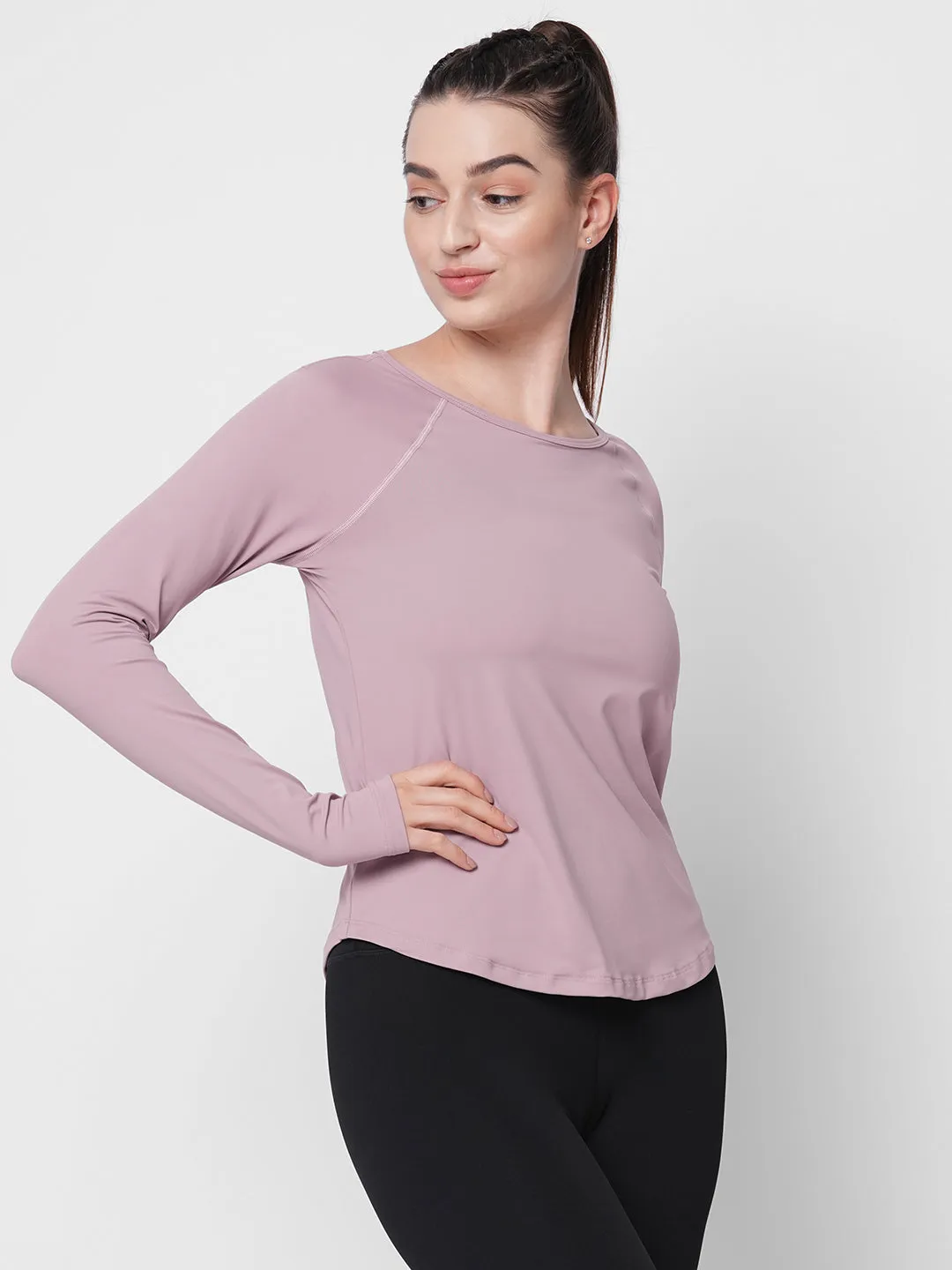 Fitkin women anti-odor lavender reglan long sleeve tshirt