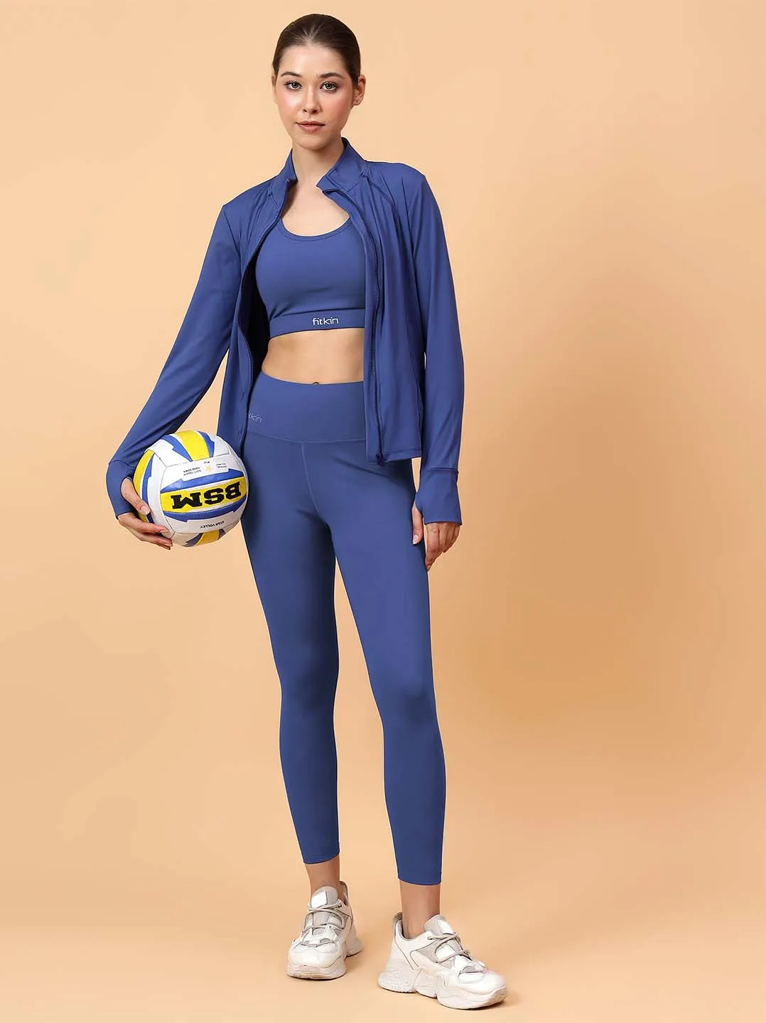Fitkin Women Blue Fit Move Run Jacket