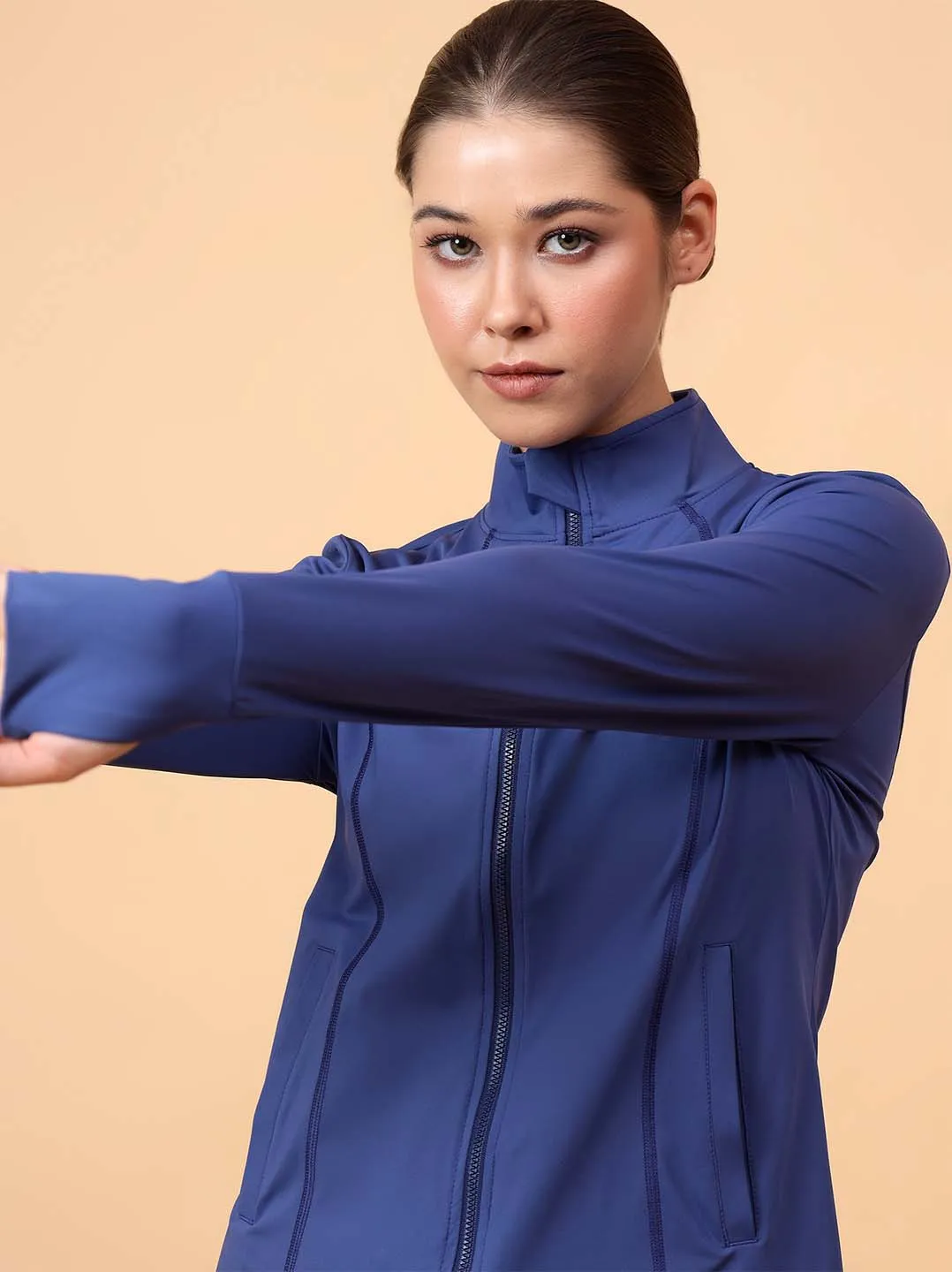 Fitkin Women Blue Fit Move Run Jacket