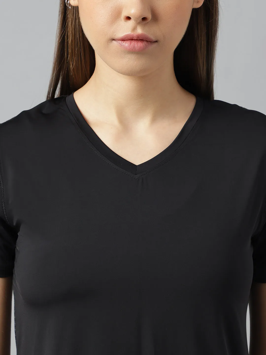 Fitkin women v neck short sleeves t-shirt with back mesh