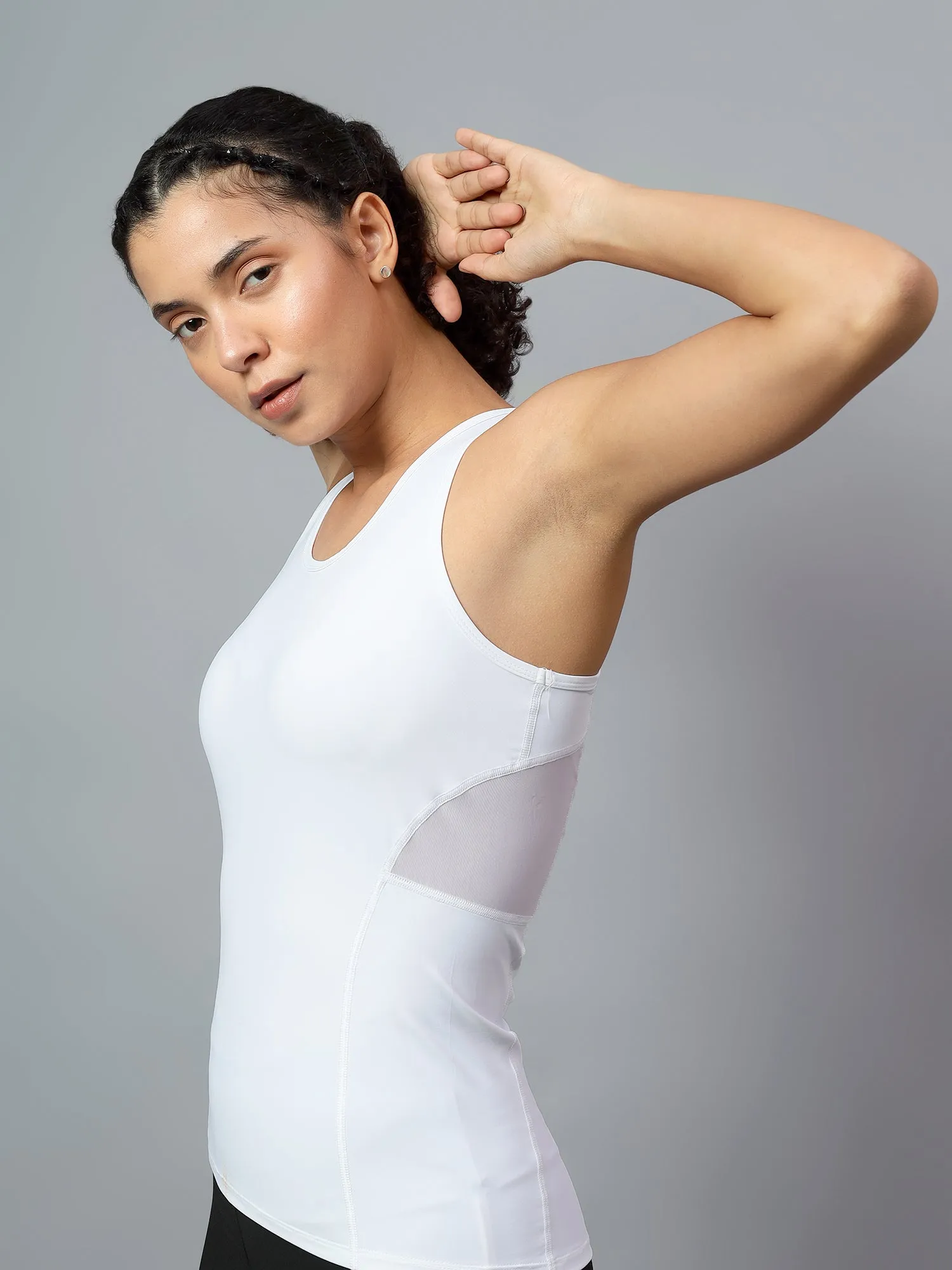 Fitkin Women White High Intensity Training  Tank