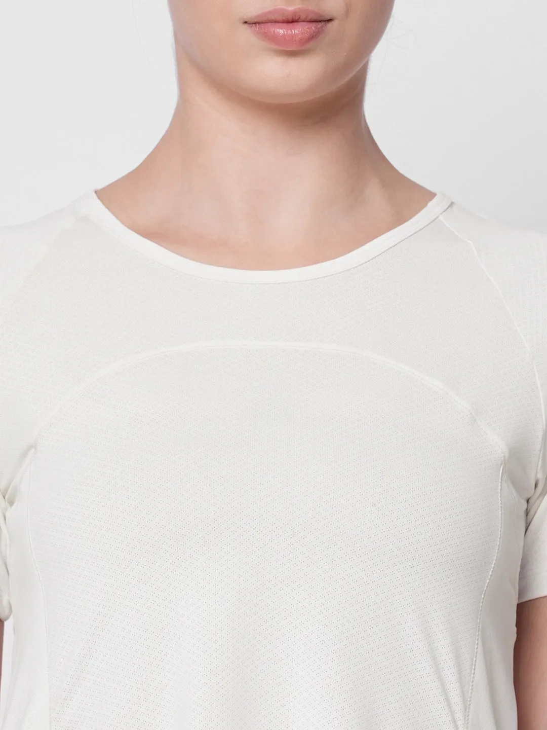 Fitkin women white side overlap style tshirt
