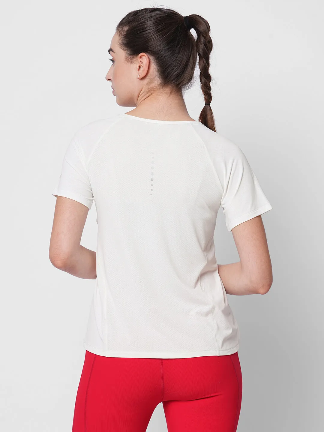 Fitkin women white side overlap style tshirt
