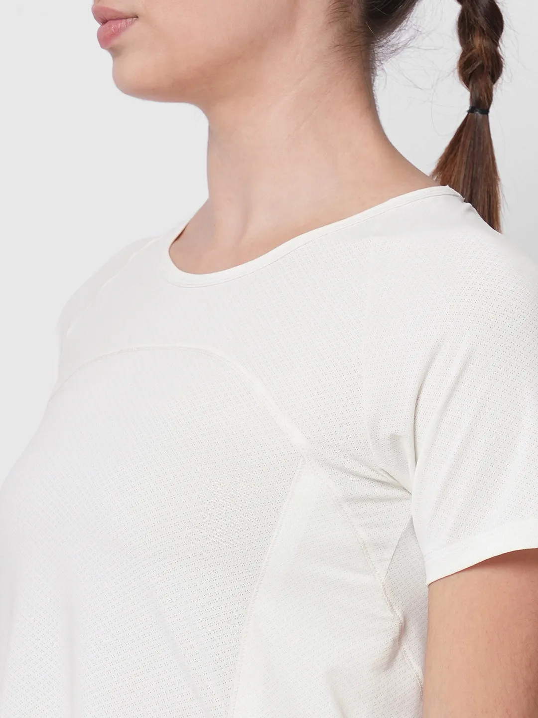 Fitkin women white side overlap style tshirt